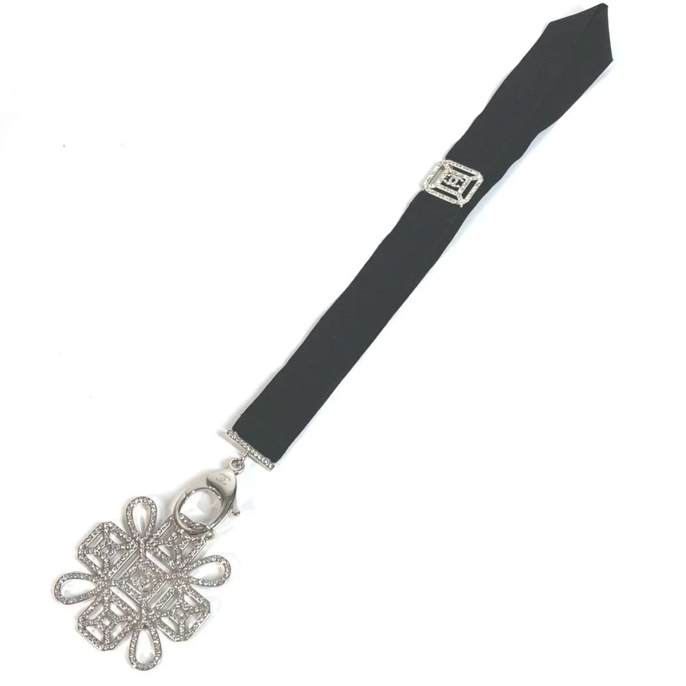 CHANEL Black Logo Necklace